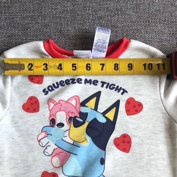 BLUEY Long Sleeve Pullover Sweatshirt Hearts Toddler Boy Girl Valentine’ Day 2T - Picture 9 of 10